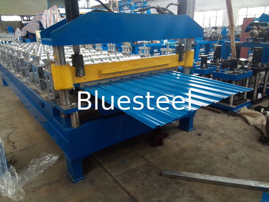 निर्माण के लिए चेन ड्राइव और पीएलसी नियंत्रण के साथ 45# स्टील रोलर मेटल रूफिंग रोल बनाने की मशीन